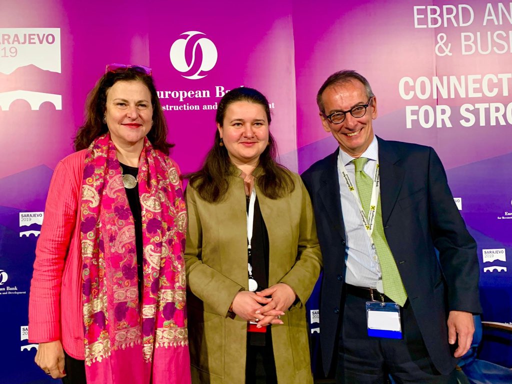 kmathernova's tweet image. Ukraine outlook session was a great opportunity at #EBRDam in Sarajevo to highlight the many reform successes and point to the upcoming challenges. #UkraineReformsArchitecture joint @eu_near n @EBRD project featured prominently.