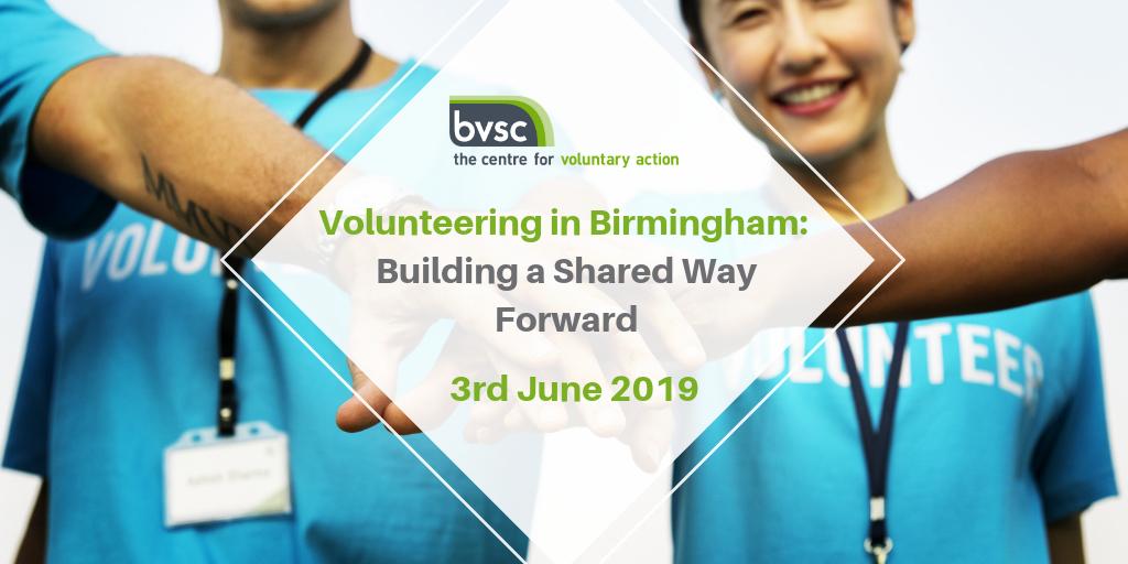 During <a href="/VolunteersWeek/">Volunteer's Week</a>, we are holding an event for volunteer-involving organisations in Birmingham. The event will focus on working together to articulate a collective voice around volunteering into 2020 and beyond. Find out more here: bit.ly/2VTy1a9