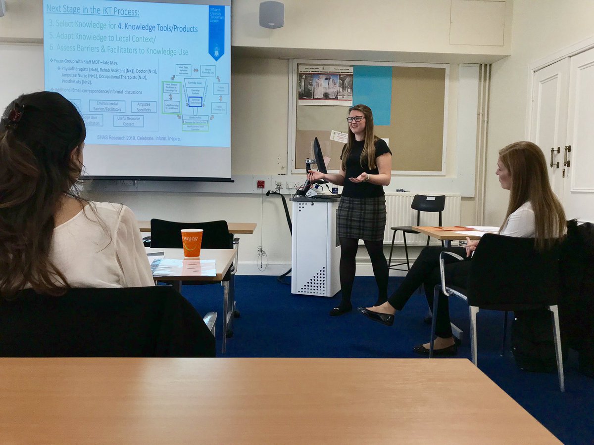 Great SHAS Conference presentation by @fiona_leggat on using integrated #KnowledgeTranslation to create impactful resources for individuals who have undergone a major lower limb amputation to promote wellbeing in this population
#SHASResearch #PhDStudent
@StMarysSHAS
@YourStMarys