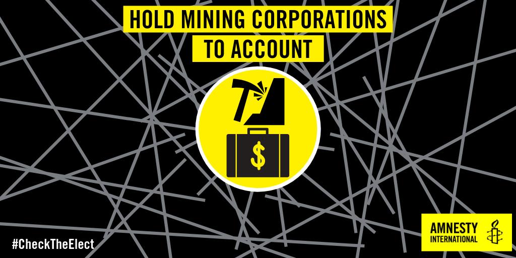 AmnestySAfrica's tweet photo. On #SAElections2019 results watch, he government-elect & mining companies must acknowledge & respect any community’s #RightToSayNo to mining on its land. Read our #SAElections2019 #HumanRights Manifesto: https://t.co/JOV7VhPd7U #CheckTheElect https://t.co/lHKvIMTNIO