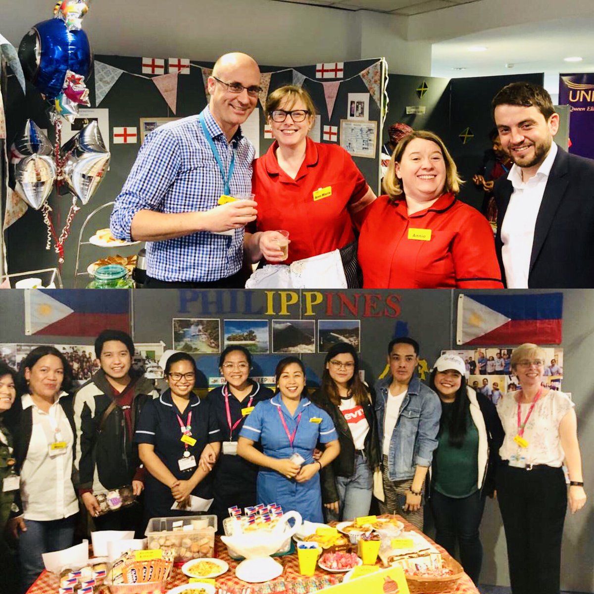 It’s all going beautifully international on #NursesDay2019 here’s some of the staff at QEH ready to start the celebrations #ThankYouNurses 🙌