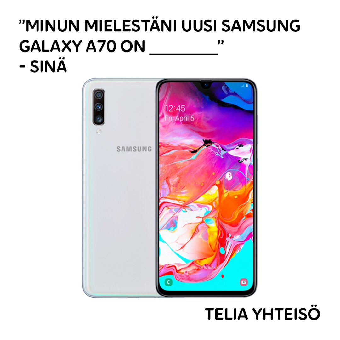 teliafinland's tweet photo. Skabamme jatkuu! Yhteisö esittelee uuden Samsung Galaxy A-sarjan ja tällä kertaa haemme testaajia Galaxy A70 -puhelimelle.
Kiinnostavatko uudet laitteet ja niiden testaus? 📱 Lue lisää ja hae laitetestaajaksi: https://t.co/mgWUXfsPKB #skaba #testaaja https://t.co/v9sDGpjMz2