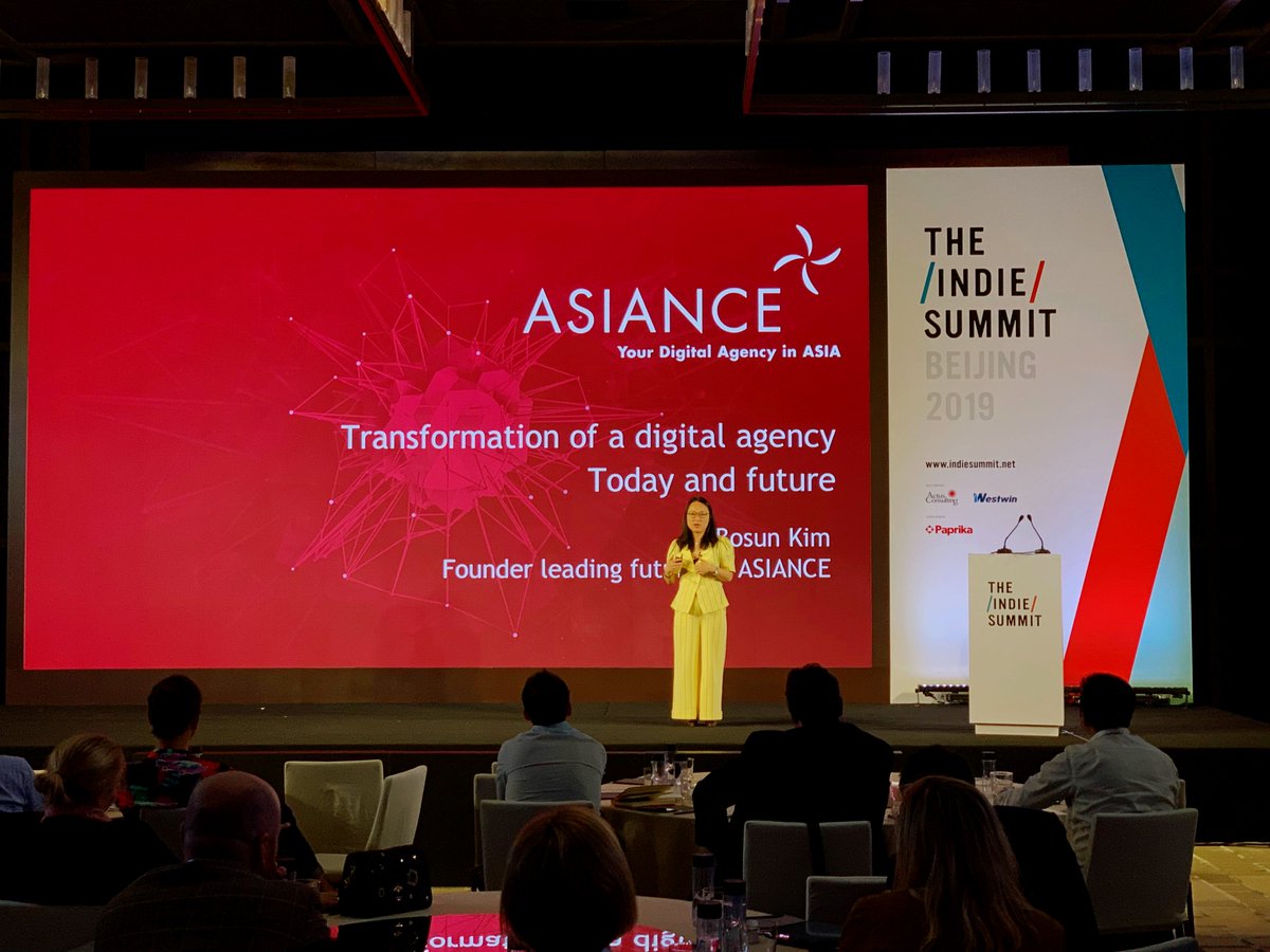 Proud to see my Asiance co-founder, Bosun Kim, showcasing our vision in Beijing, China where I started my entrepreneurship journey in Asia 20 years ago, we have come such a long way since then! #asiance #inddiesummit  #digitalagency #leadership  #womenentrepreneurs #womenleaders