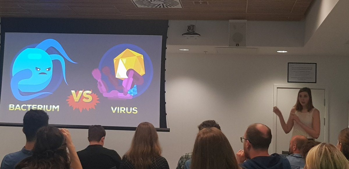 lumpyjenny's tweet photo. Michelle Michelsen kicking ass @bio_exe discussing the war on tiny giants: the importance of #marinemicrobes and their #viral #predation in relation to the #global #carboncycle. Michelle makes a complex topic accessible and interesting! #BIOCON2019 @UoEBiosciences @UofE_Research https://t.co/0kW9h18KxD