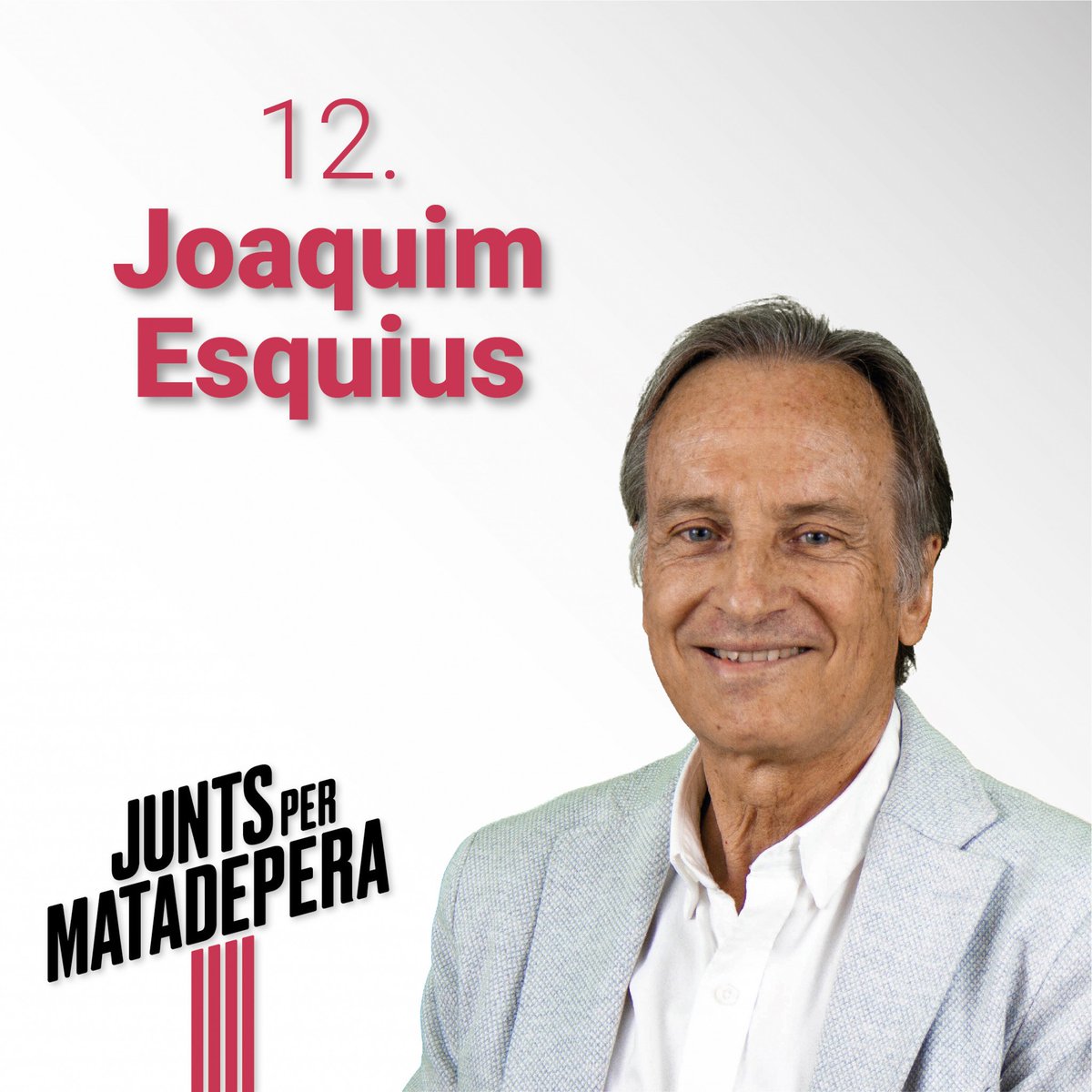 JuntsxMtdp's tweet photo. 1️⃣2️⃣ JOAQUIM ESQUIUS FREIXAS - Junts X Matadepera | La meva missió a la vida no és merament sobreviure, sinó prosperar, i fer-ho amb passió, compassió, humor i estil. 📝 Maya Angelou | TOT el programa electoral aquí 👉 https://t.co/KKMO545B9n  #Matadepera #Municipals2019 https://t.co/WxghWSZlr8