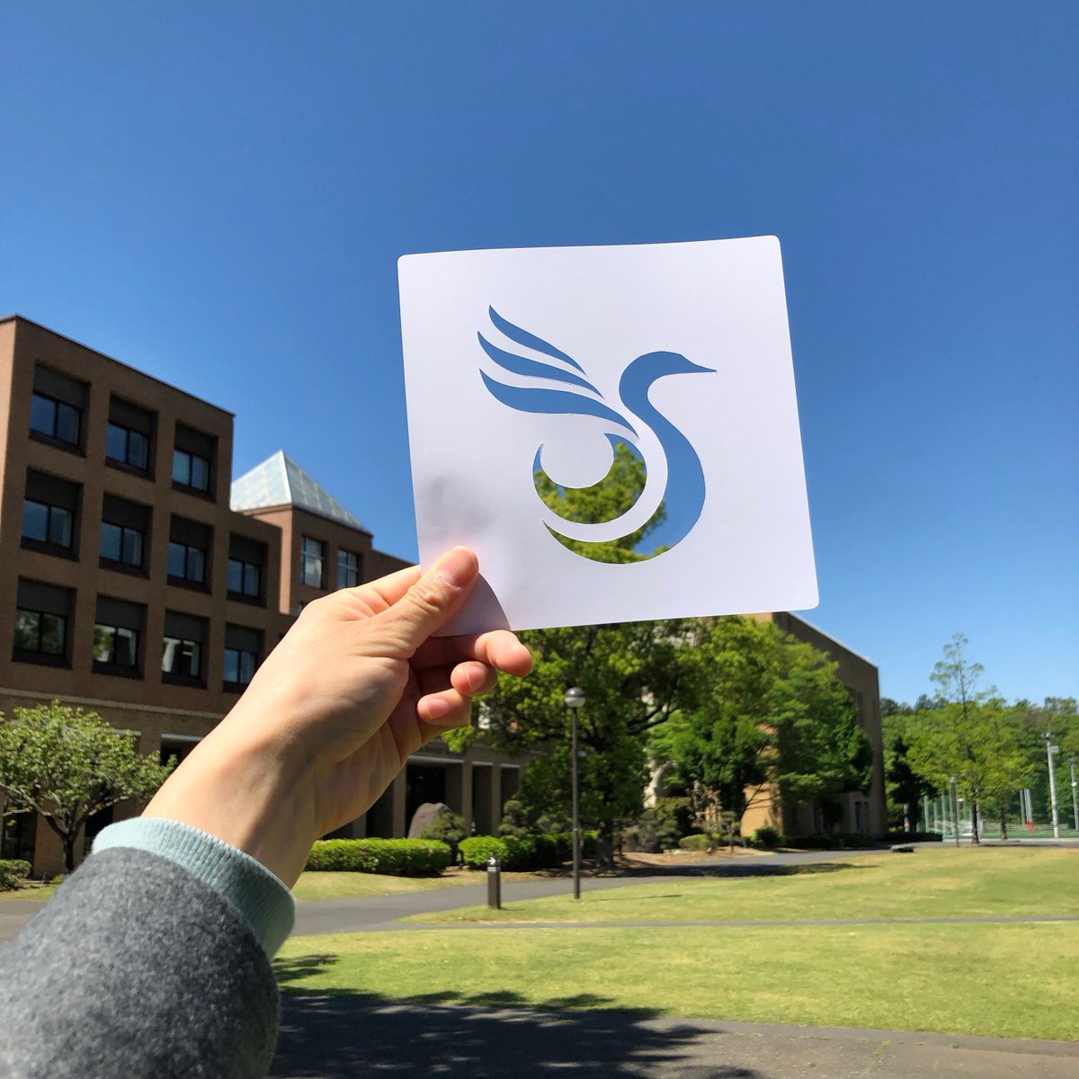 駿河台大学メディアセンター Twitterissa 駿河台大学のロゴマークと同じ 空の 青 と中庭の 緑 がマッチする気持ちのよい日が続いています 駿河台大学メディアセンター 5月の空 University 大学ロゴ 自然の色