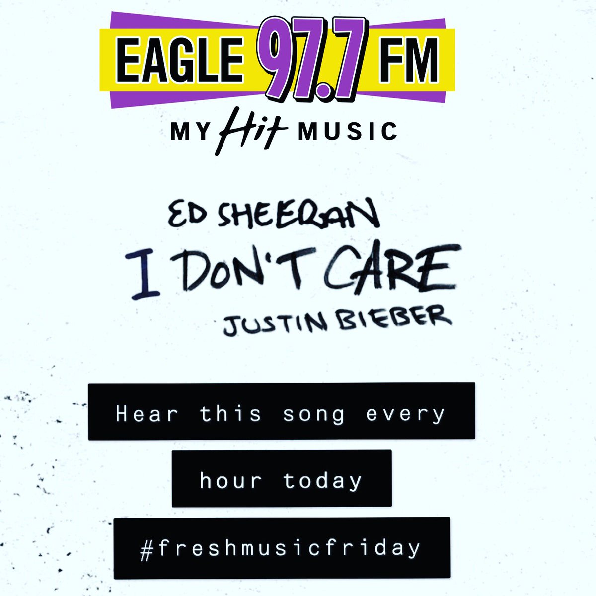 Fresh Music Friday.. Ed Sheeran Featuring Justin Bieber - I Don’t Care .. We are playing it every hour today.. #freshmusicfriday #idontcare #edsheeran #justinbieber
