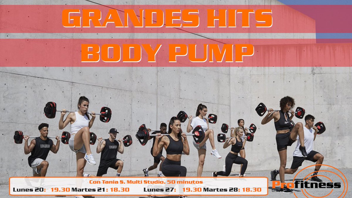 Tania S te ha preparado una clase muy especial " Grandes hits Body Pump" . Lunes 20 la primera. :-) #bodypump