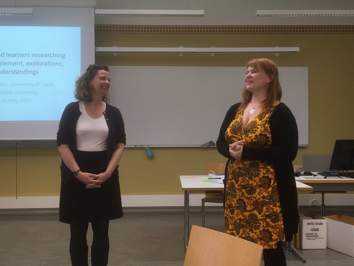 JVaattovaara's tweet photo. Now @HeiniTainaTuuli @helsinkiunipeda introducing Judith Hanks @EP_as_FIPR in @helsinkiuni @kielikeskus among my ex-colleagues ☺️. Excited to hear what they have been up to in terms of #ExploratoryPractice since I left a couple of years ago. Looking fwd! https://t.co/RmV1AJEYPG