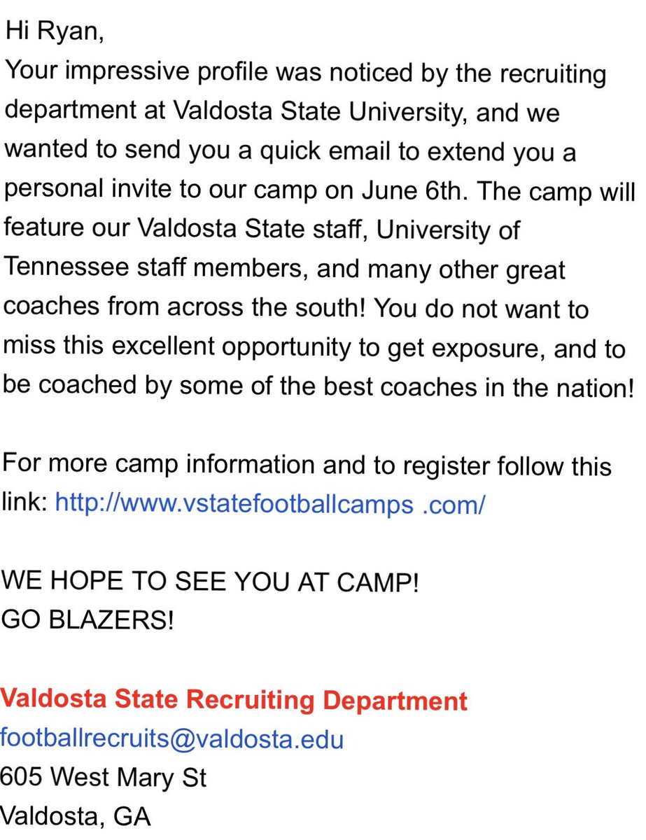 Ctrr89's tweet image. Thanks for the invite!
@valdostastatefb 
@dadeuce2000 
@PRidge_football 
@RecruitGeorgia 
@GeorgiaScouting