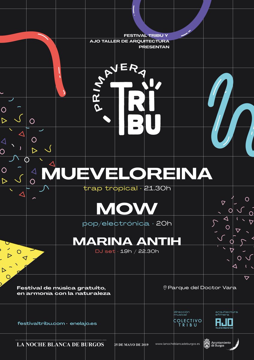 📢📢 Estaremos esta #NocheBlanca en el parque del Doctor Vara junto a <a href="/AJOtaller/">AJO arquitectos</a> de arquitectura en #PrimaveraTribu, la versión primaveral de #TRIBU con <a href="/mueveloreina/">Mueveloreina</a> <a href="/mow_woman/">MOW</a> y Marina Antith. Música en un espacio integrado con la naturaleza donde esperamos disfurtar un montón