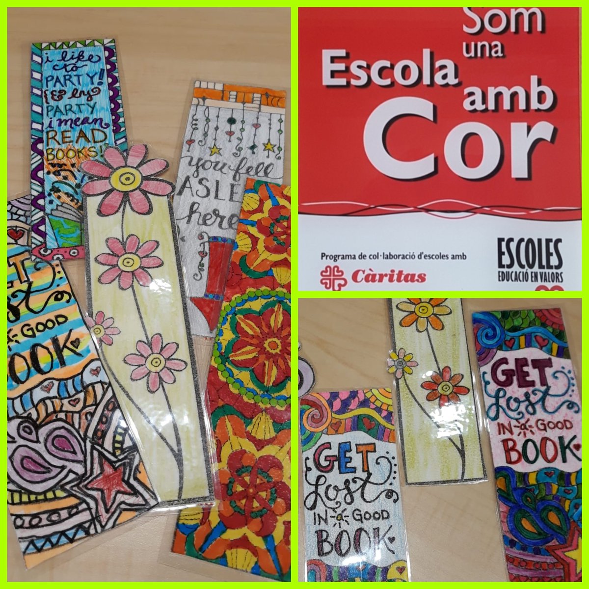 joanverdes's tweet photo. L'alumnat de 5è EP del @claretbarcelona fa entrega a @caritasbcn dels punts de llibre que han preparat per a la Festa Intergeneracional de Primavera amb la Gent Gran #tuetsmes #granspersones https://t.co/f1gadddyqJ
