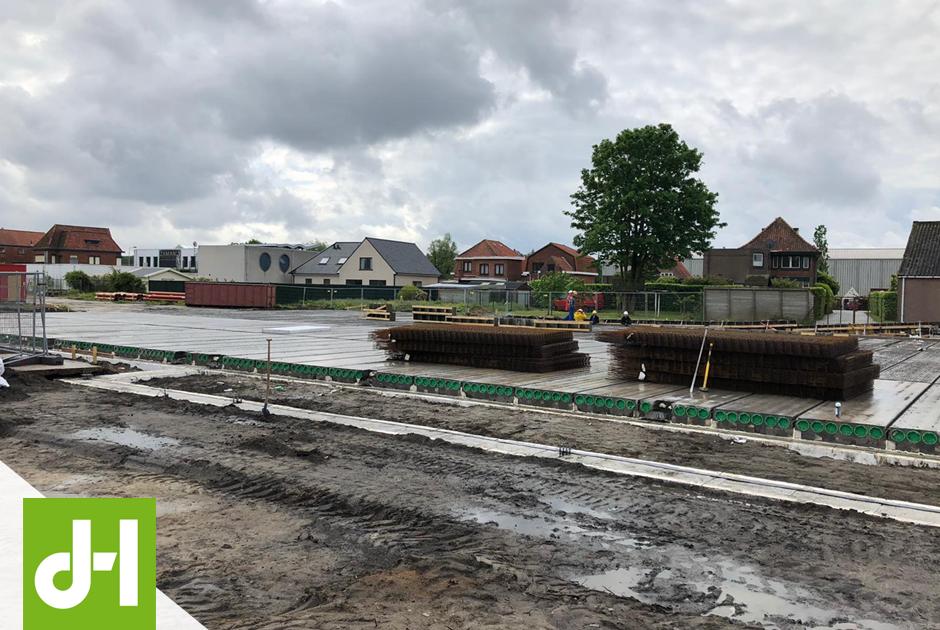 Aanbrengen begane #grondvloer nieuwbouw #winkelruimte te #Hulst