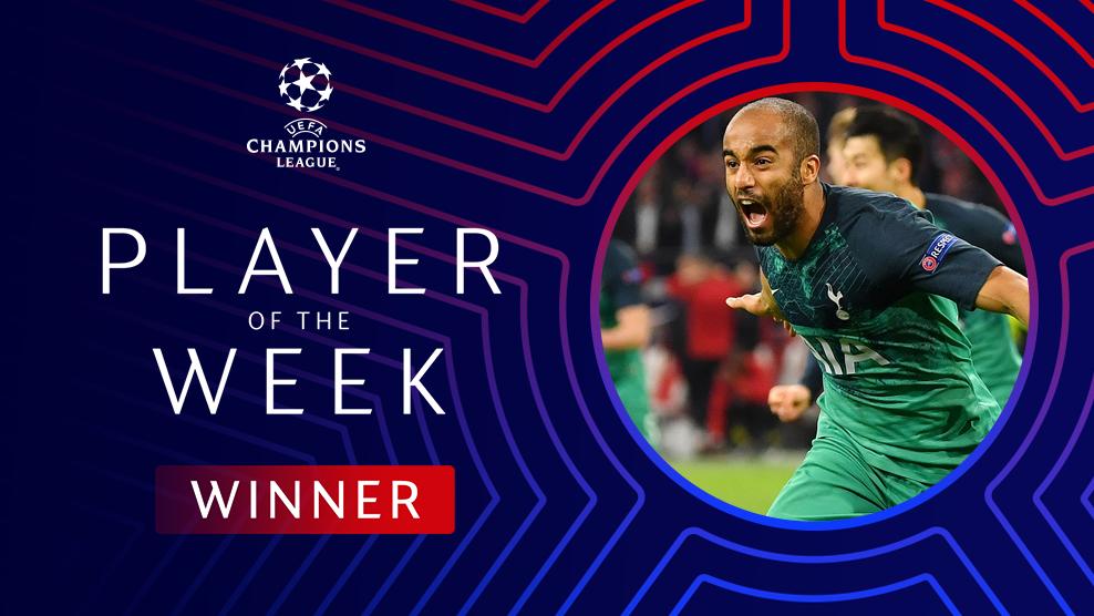 SpursOfficial's tweet photo. 🇧🇷 @LucasMoura7 has picked up the @ChampionsLeague Player of the Week award! ⚡️

#UCL ⚪️ #COYS https://t.co/3wPD5NEKnU
