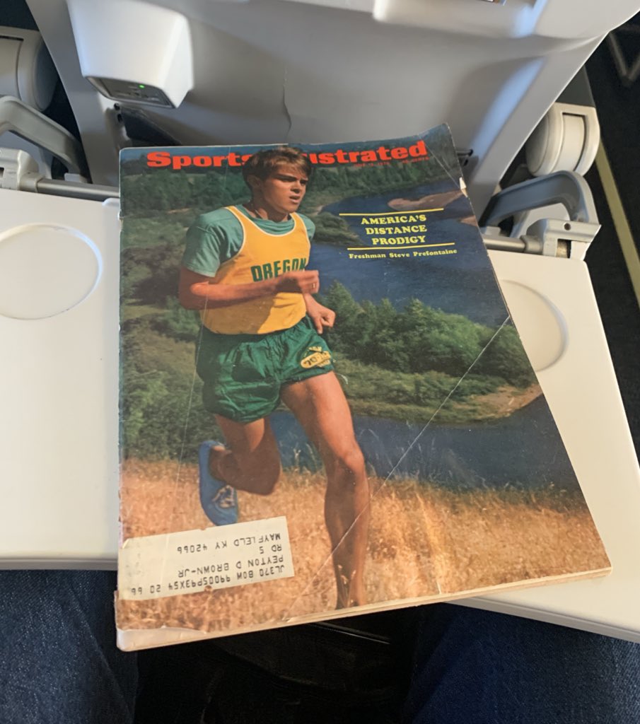 PortlandTrack's tweet photo. Nothing but old copies of Sports Illustrated on this flight.  #prelives #pdxtrack @nikepreclassic https://t.co/bRJZkEYgqJ