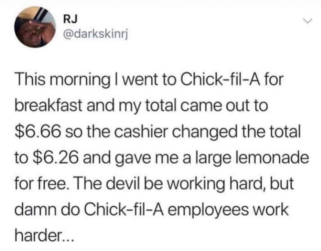 CloydRivers's tweet photo. Not today Satan, not today. Merica. https://t.co/ZGjU3esxCB