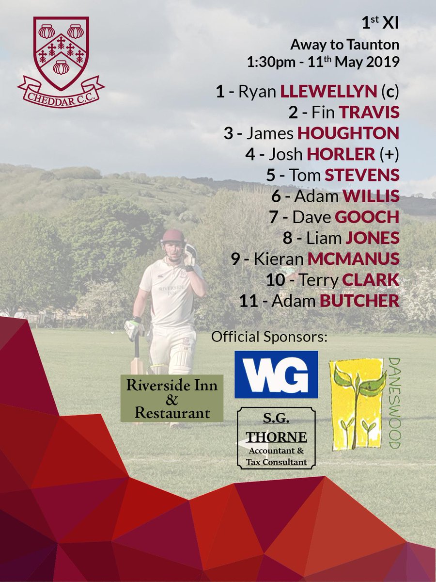 CheddarCricket's tweet photo. 1st XI travelling to @TCCofficial1829 2nd XI tomorrow. Looking to bounce back from last weeks defeat. 1.30pm start. https://t.co/minbv6xAxP