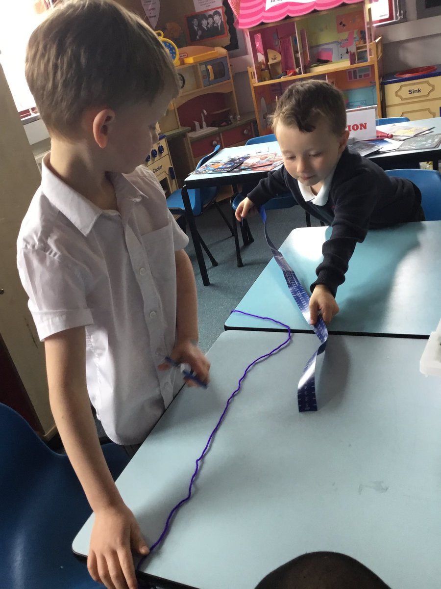 C7Pleasant's tweet photo. The children measured each other's heads today.  Just like Jim in #jimandthebeanstalk! @pleasantstreads #pleasantstmathematicians https://t.co/Q2xYRnfmzd