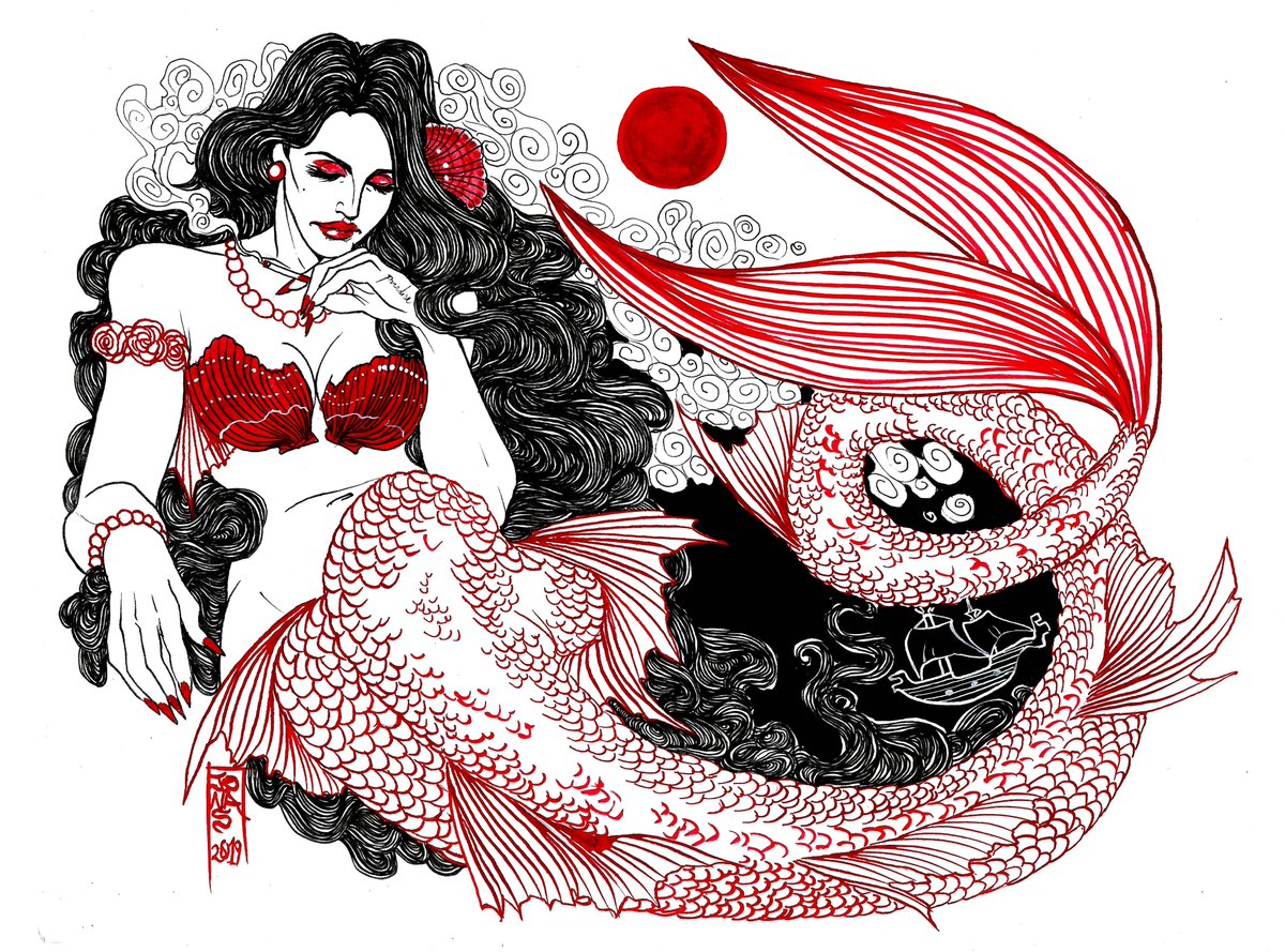 mermanjonas's tweet photo. #Mermay day 10
"You're lost at sea, then I'll command your boat to me again"
#mermay2019 #lanadelrey #lana #MAC #normanfuckinrockwell #mermaid #mermaids #siren #merpeople #merfolk #illustration #nankin #ink #inking #drawing #mermanjonas #red #love #ldr #NFR #fanart #lanafan https://t.co/PuYL0oIA35
