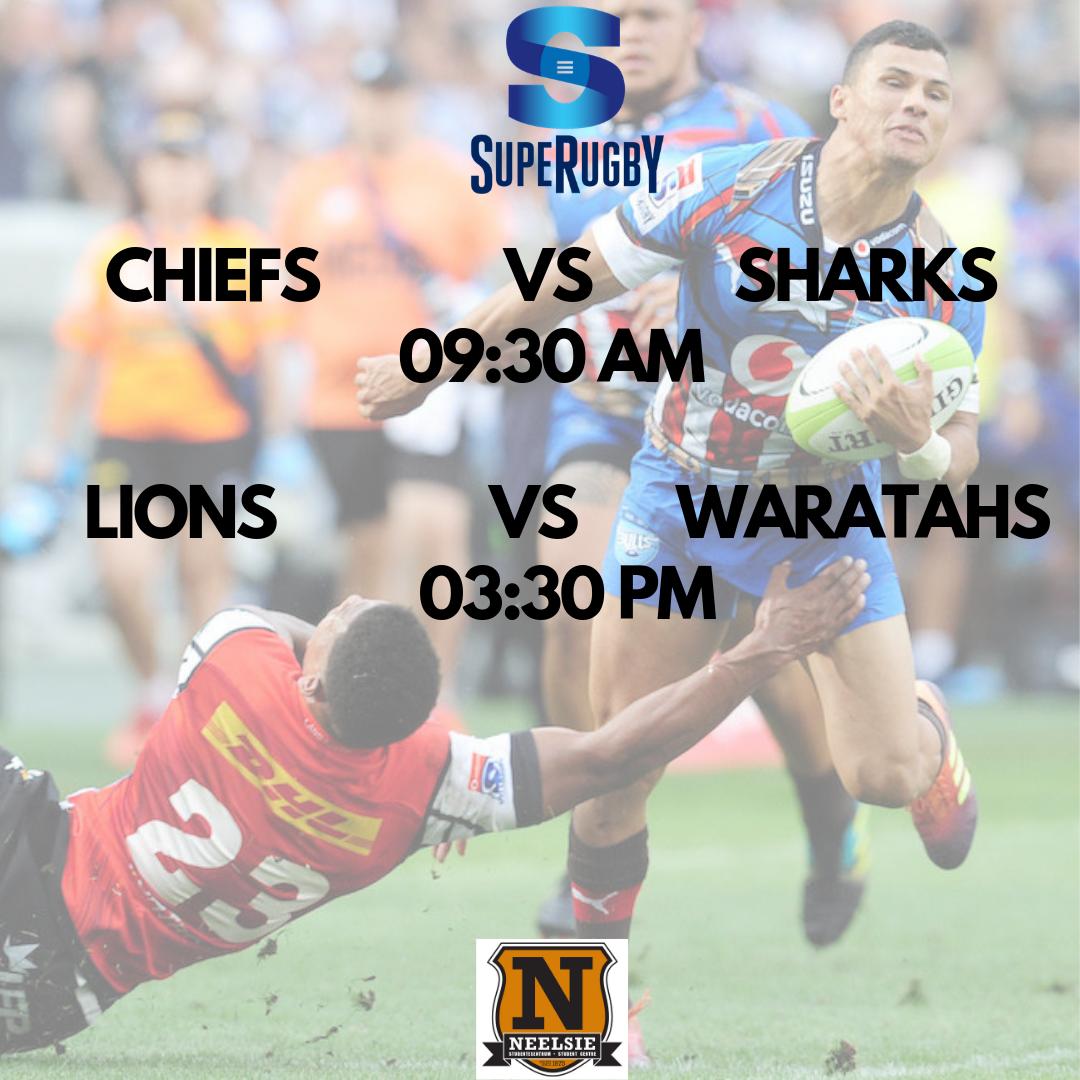 It is the weekend and you know what that means-Super Rugby <a href="/superrugby/">Super Rugby Pacific</a> !!! We inivite you to ome watch these games this Saturday in the Neelsie!