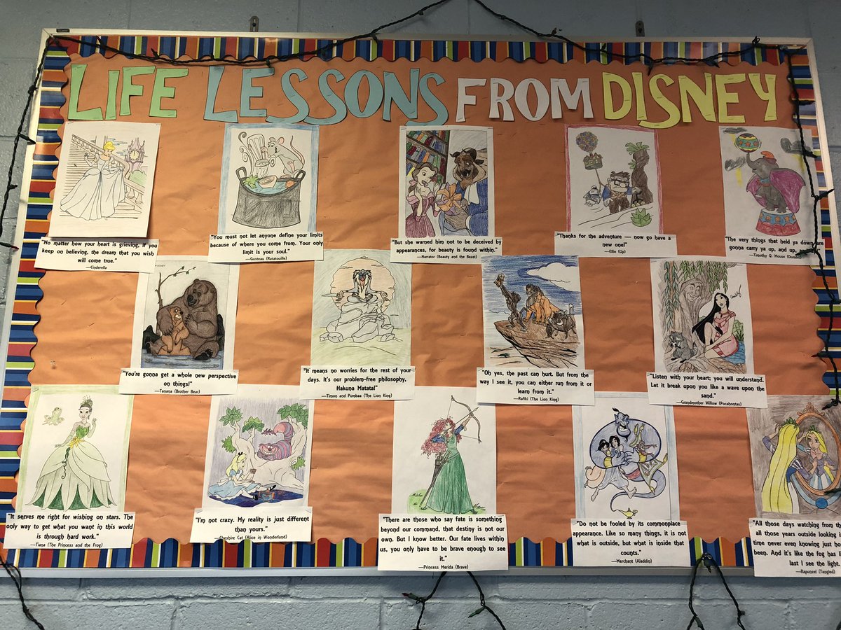 nina_pearsall's tweet photo. Love these life lessons from Disney posted by students at Highlander Academy. One of my favorites from Mulan- “The flower that blooms in adversity is the most rare and beautiful of all.” #wmhighlanderpride https://t.co/tQolNK8KZB