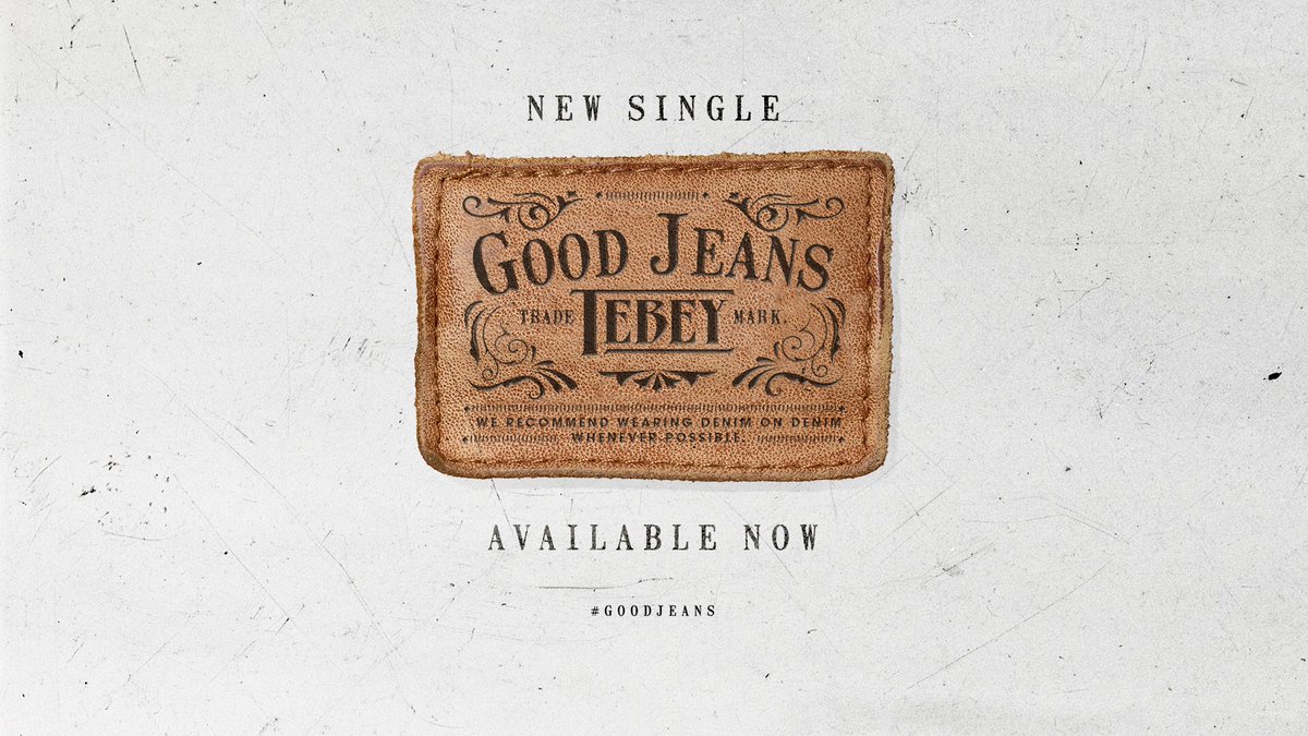 Tebey's tweet photo. My new single ‘Good Jeans’ is FINALLY HERE.  Let’s get it to #1 guys!  You can check it out on iTunes by clicking this link... https://t.co/7lCkeRzaON.   And please RETWEET to help get the word out :-) https://t.co/XenCtxRhtF