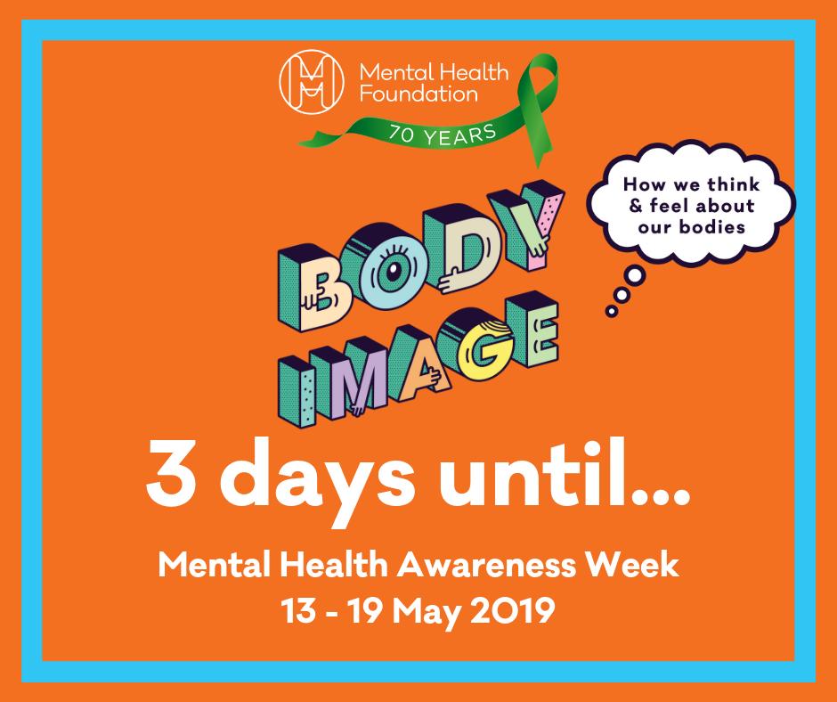 mentalhealth's tweet photo. #MentalHealthAwarenessWeek takes place 13-19 May 2019. The theme this year is Body Image - How we think and feel about our bodies. Find out more from us and join the #BeBodyKind movement: #FridayThoughts https://t.co/BJyfk0SZTn https://t.co/vpJkqpTslj