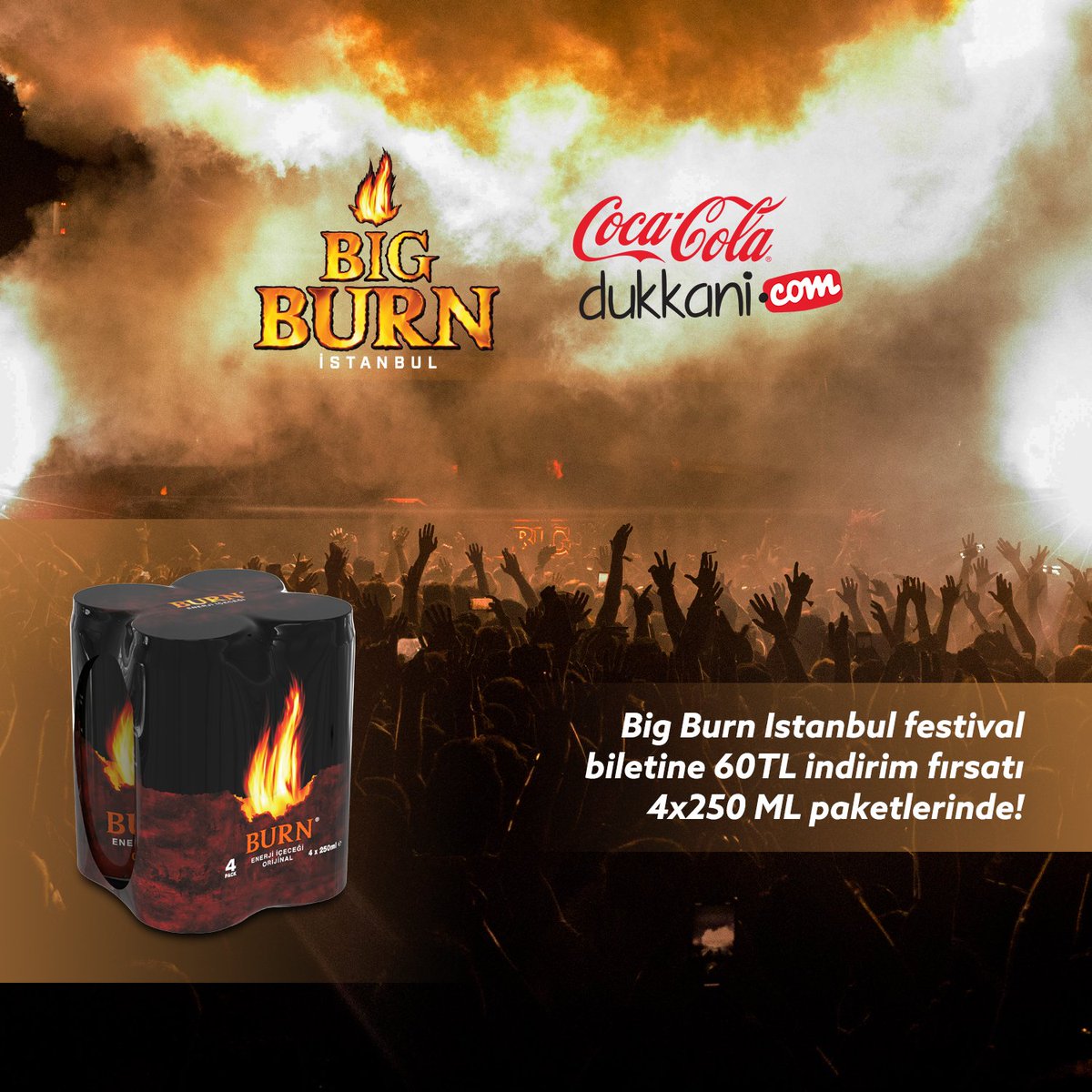 Big Burn Istanbul 2019 Kamp ve Kamp+Kombine biletlerine 60TL'ye varan indirimler @burn_tr Siyah Açma Halkalarındaki şifrelerde!🔥Markete gitmeden online siparişin ve hızlı indirim kodun için ise tıklaman gereken adres: coca-coladukkani.com/burn-fest-4-x-… 💛 #BigBurnIstanbul #electronicmusic