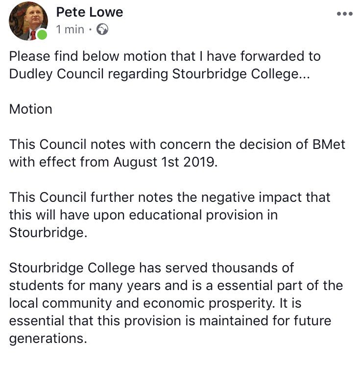 LabourPete's tweet photo. STOURBRIDGE COLLEGE UPDATE: #SaveStourbridgeCollege #StourbridgeCollege #BMET #UCU #UNISON #CollegeClosure 
@pete4stour @AngelaRayner @sbridgelabour @ExpressandStar @WMLabour @WeAreBCR https://t.co/s2R0mqfwd6