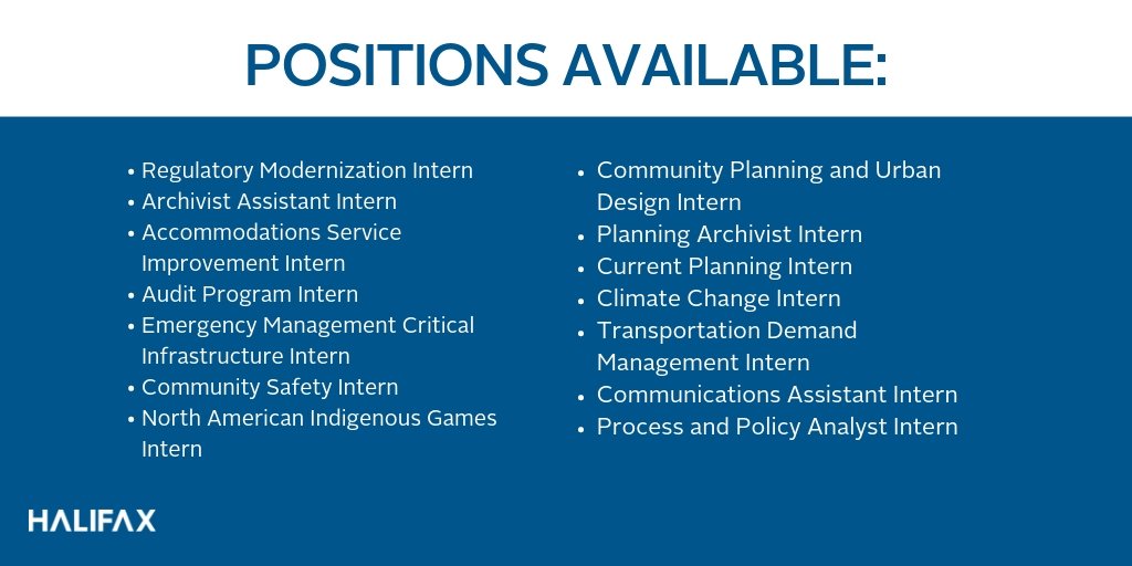 hfxgov's tweet photo. ICYMI: we're hiring fourteen paid, 18-month positions for recent grads (within the past 12 months). A wide variety of positions are available in @hfxplanning, @hfxregpolice, @hfxrec, @hfxcivicevents, and more. Apply now as many positions close May 14: https://t.co/p5TPLJ3Lgz https://t.co/V3cjcaQ0ai
