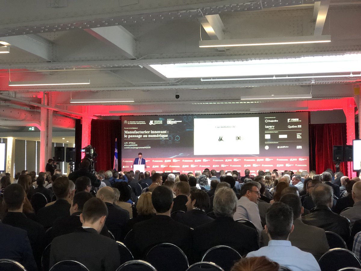 chambremontreal's tweet photo. Plus de 700 participants assistent aujourd'hui au #forumMI2019, au Grand Quai du @PortMTL, dans le cadre de la 3e édition de la tournée de l’Initiative manufacturière d'@InvestQuebec – un rendez-vous annuel incontournable qui démontre l’importance de la transformation numérique. https://t.co/XIpuX2cID5