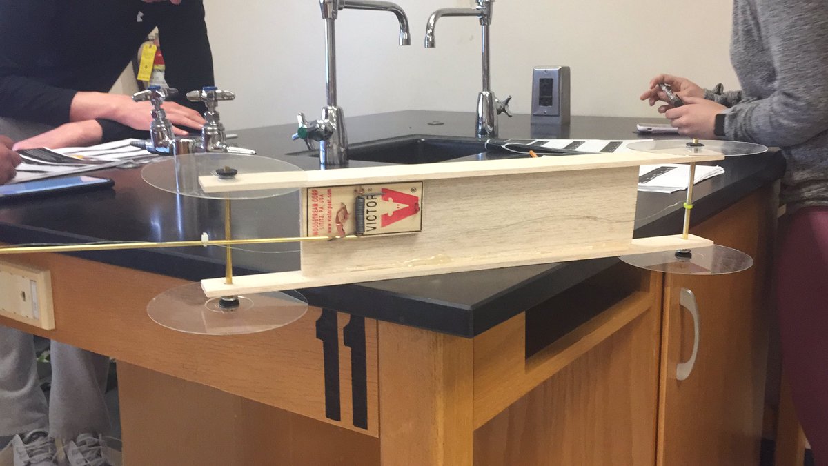 ScottCzermak's tweet photo. Students testing lever arm lengths on mousetrap cars. https://t.co/zWXdWiijYG