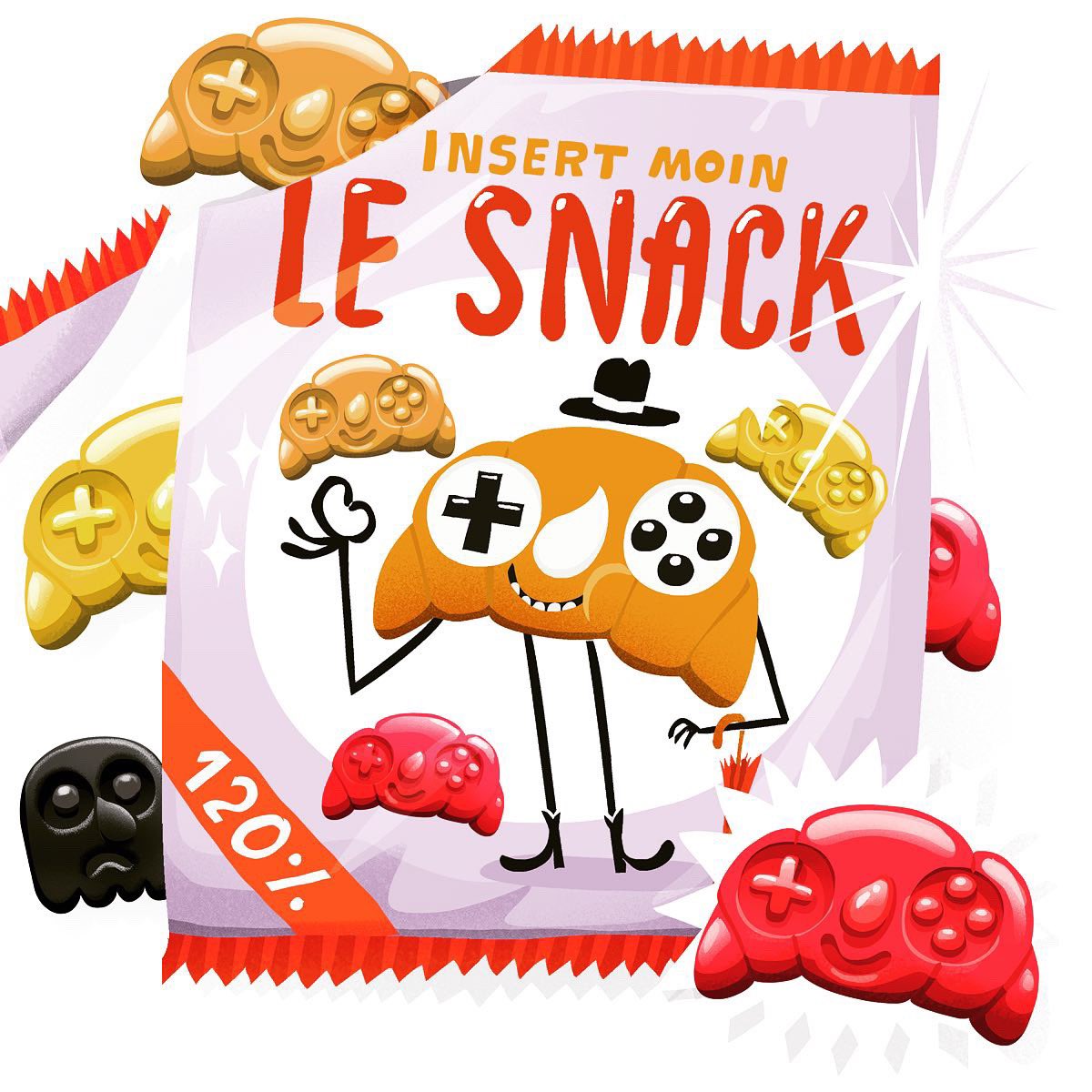 pigsell's tweet image. banner for gamespodcast #insertmoin @insertmoin @manuspielt @the_whispering #gamespodcast #logo #banner #weingummi #vinous #lesnack #snack #videogames #videospiele #croissant #lakritz #licorice