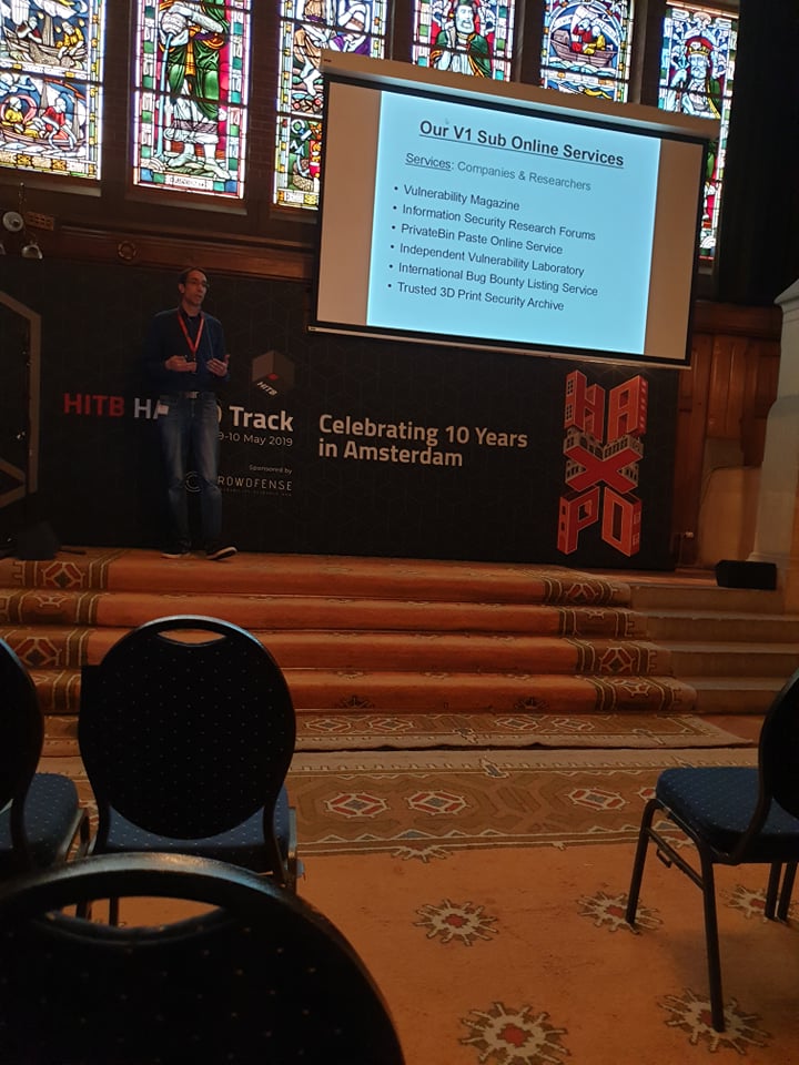 v1bounty's tweet photo. Announcement of european union platform startup and cooperations - Hack in the Box Conference in Amsterdam 2019 - Speaker Benjamin Kunz Mejri in a technology cooperation with Hack in the Box &amp; Butian. https://t.co/I5uUpiosTB