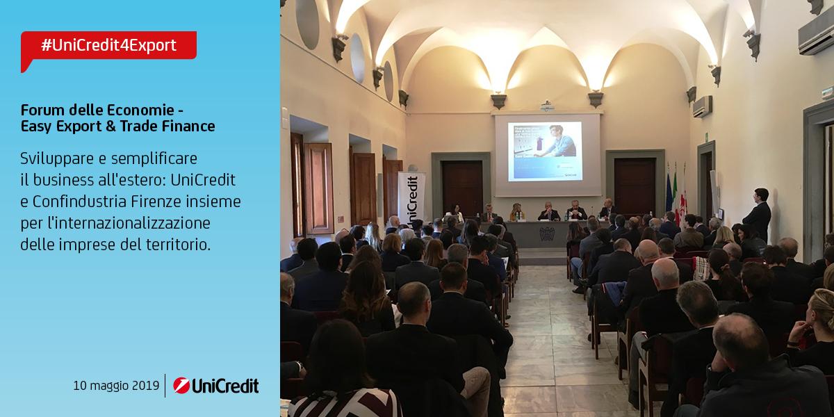UniCredit_IT's tweet photo. #UniCredit4Export: si è svolto ieri a #Firenze il "Forum delle Economie: #EasyExport & #TradeFinance, le soluzioni per sviluppare e semplificare il proprio business all'estero", organizzato da #UniCredit e @ConfindustriaFi. Info: https://t.co/3DXD10wVmW. https://t.co/4IWMO5bq0X