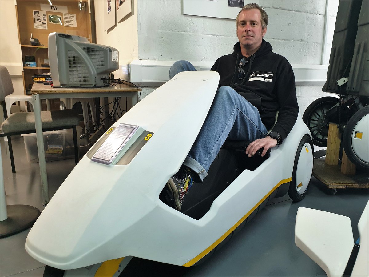 EduLifeCIC's tweet photo. Dave took a trip down Memory Lane this morning when he visited #TheMicroMuseum in #Ramsgate for a sneak preview of their #ElectricSinclair Exhibition which runs over the next two weekends #retro #retrotech #1980s #electriccars @VisitRamsgate @RamsgateTown https://t.co/mnZLljnfOW https://t.co/D8n3lXhOvY