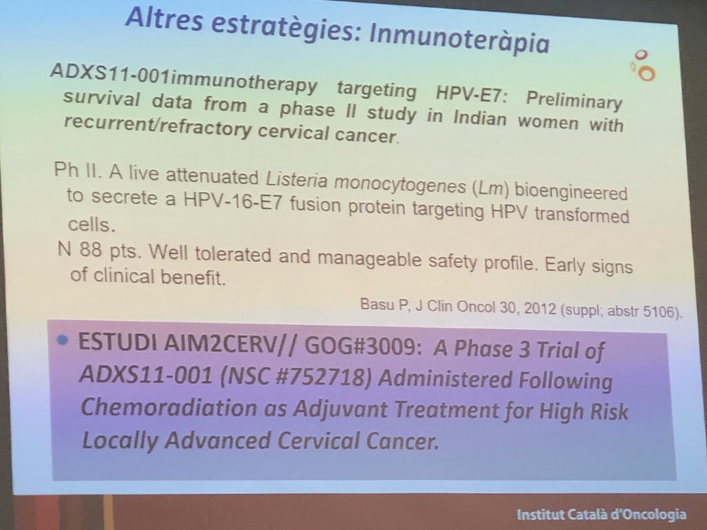 AndresMuDel's tweet photo. Un par de apuntes de #cancer de #cérvix de Beatriz Pardo, de ICO Hospitalet, en enfermedad localmente avanzada y datos preliminares de #inmunoterapia
#SCBO19 #SCBO https://t.co/dfbkDgZoTn