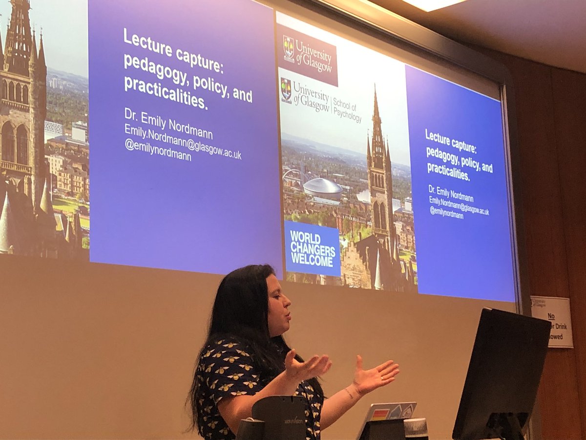 clelandwoods's tweet photo. Thank you to @emilynordmann for speaking to our 1st year course coordinator network on lecture capture. Super informative to current discussions with our group @UofGlasgow #FYCCN https://t.co/e9sfrmDESY