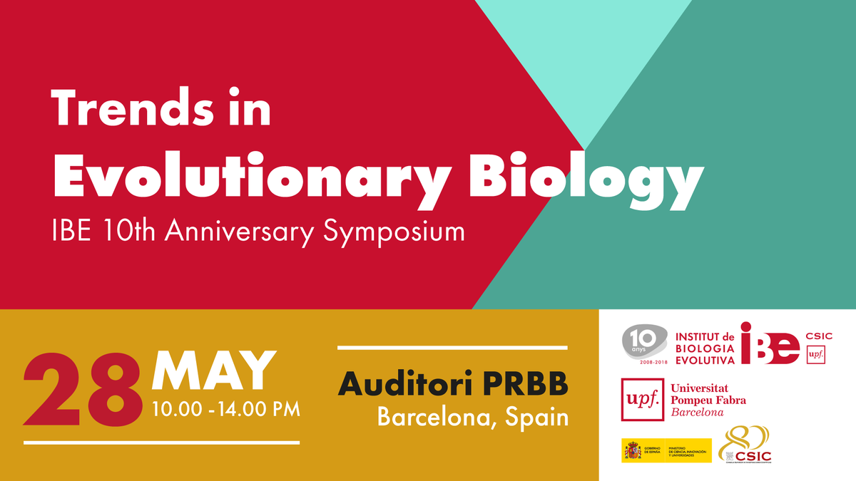 IBE_Barcelona's tweet photo. 📢 IBE 10th Anniversary Symposium: “Trends in Evolutionary Biology” 🧬
🗓️Barcelona, 28 May @the_prbb Auditorium

Find the program here ➡️ https://t.co/eq6k1xqGUa
The event is open to the public, but confirmation of attendance is required 👉 https://t.co/9giLi9Zlju https://t.co/mIaOeNaJKb