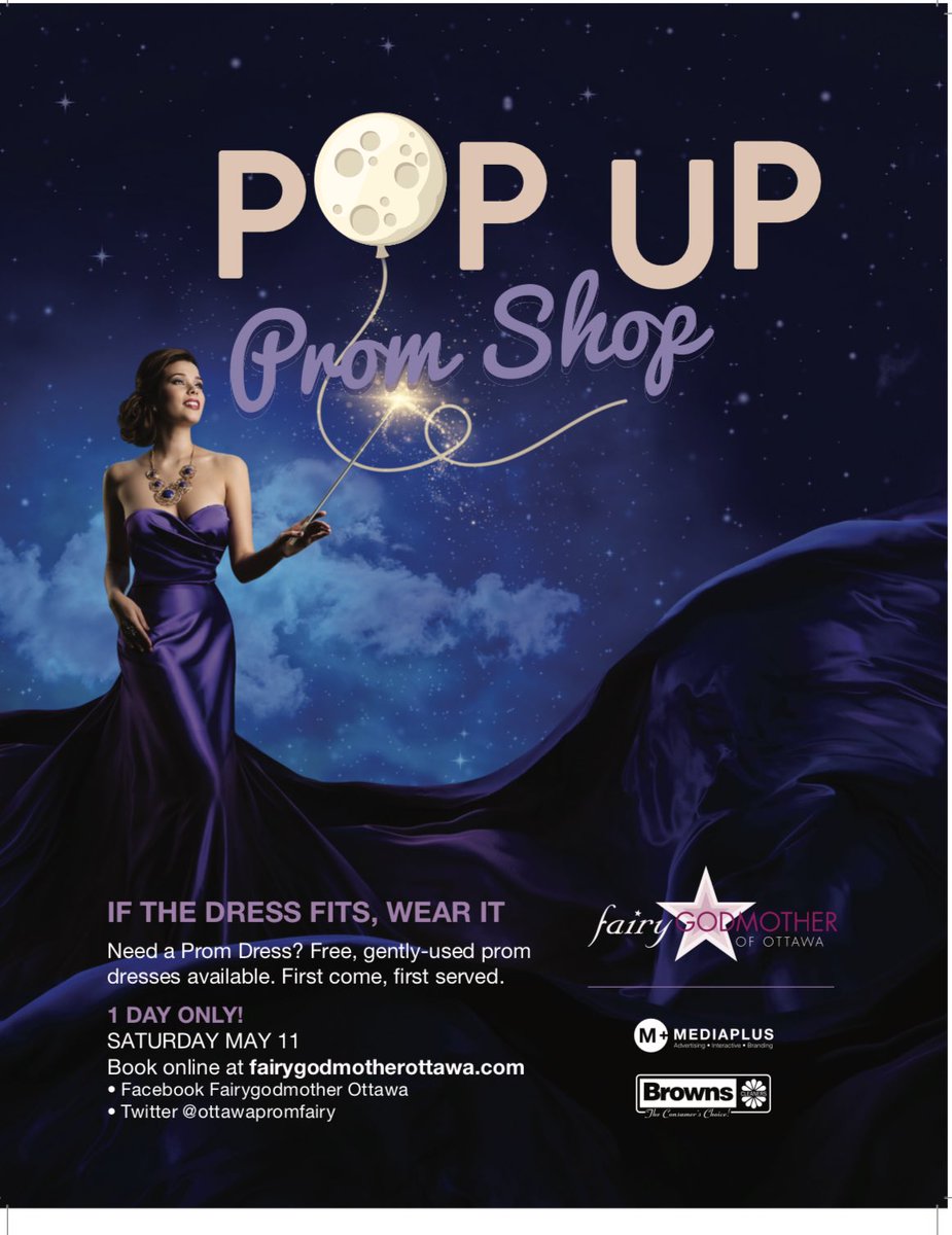 Last day to book a fitting! Need a prom dress, can’t afford it, we can help. Book online at fairygodmotherottawa.com