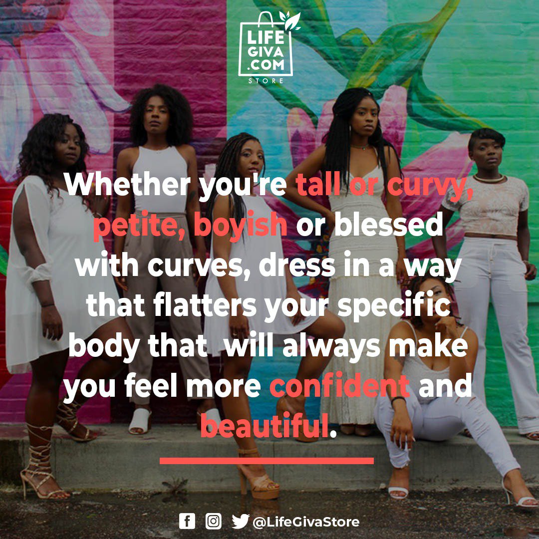 LifegivaStore's tweet photo. Hi guys!
Whether you're tall or curvy, petite, boyish or blessed with curves, we advice you dress in a way that flatters your specific body that  will always make you feel more confident and beautiful. 
#lifegiva #lifegivastore #TGIF #bodyshape #fashionstatement #lifegivaapparel https://t.co/4ezETzQy3L