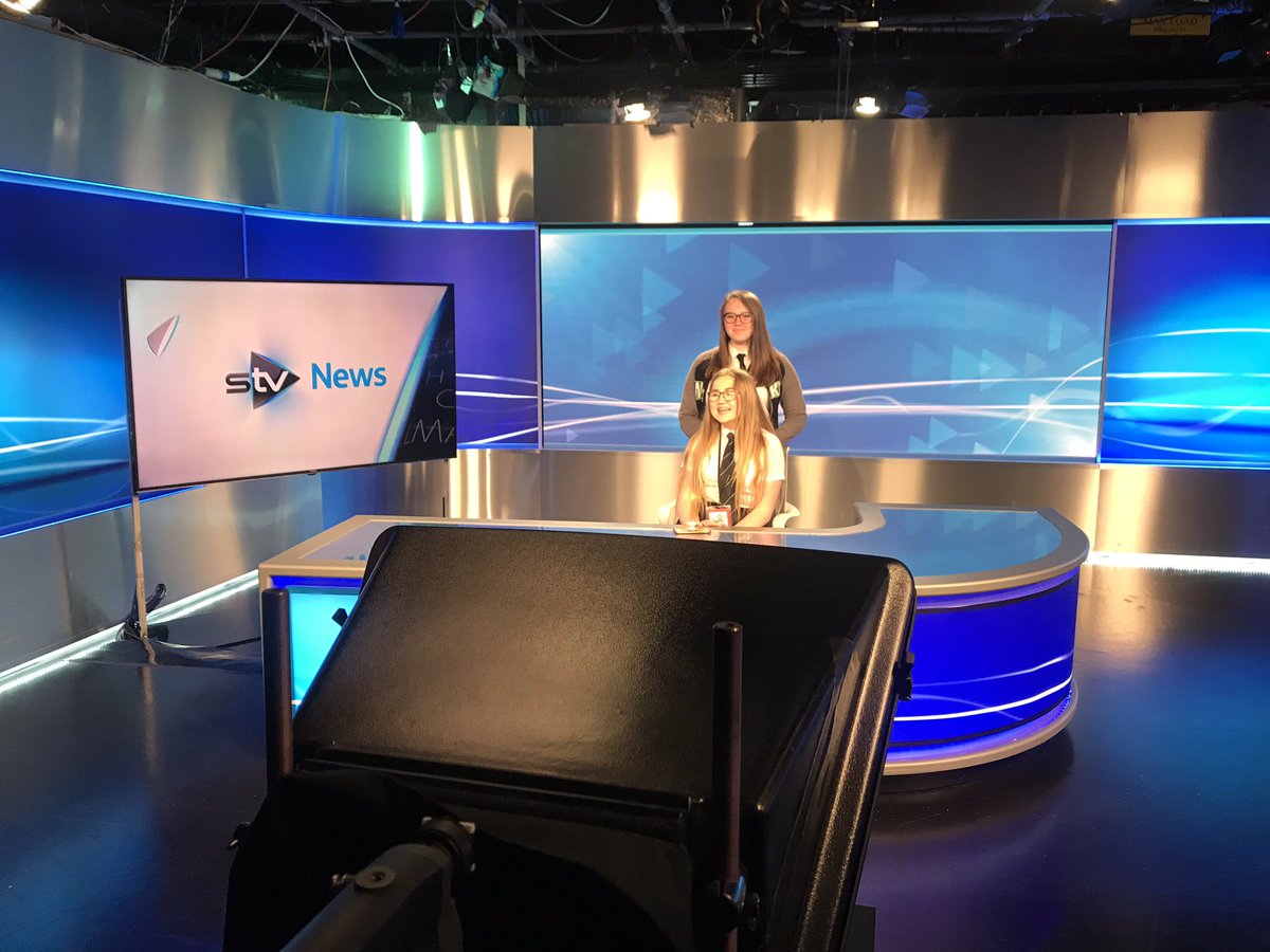 LHAPress's tweet photo. Brilliant tour of @STVNews! Some pupils are in the hot seat #presspass #LHREVELWEEK https://t.co/jnrfxN39RR