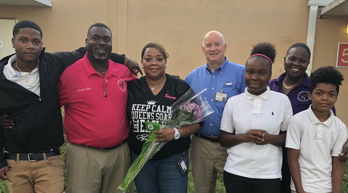 The #TeacherApprecationWeek Gratitude Tour began the day at ACE to thank Ms. Spivey for all that she does for the students - her tough love and compassion make all the difference.  Thanks to <a href="/Publix/">Publix</a> &amp; <a href="/Unitedwayirc/">Unitedway Irc</a> for the flowers and gift cards!
