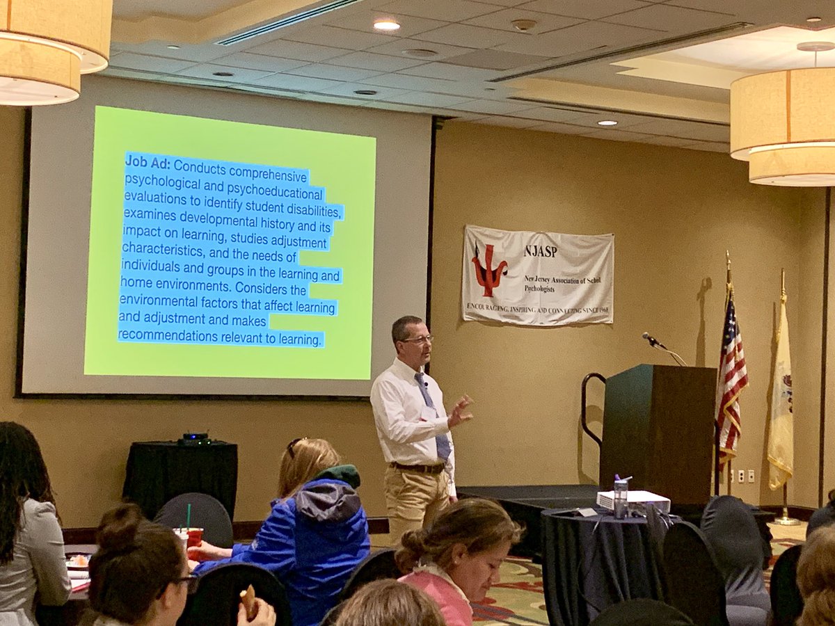 NJSchPsy's tweet photo. Keynote by Dr Bateman #njasp #MovingForward “Why We Do What We Do” Why do YOU do what you do NJ School Psychologists? National Association of School Psychologists https://t.co/TcuAQHlVHP