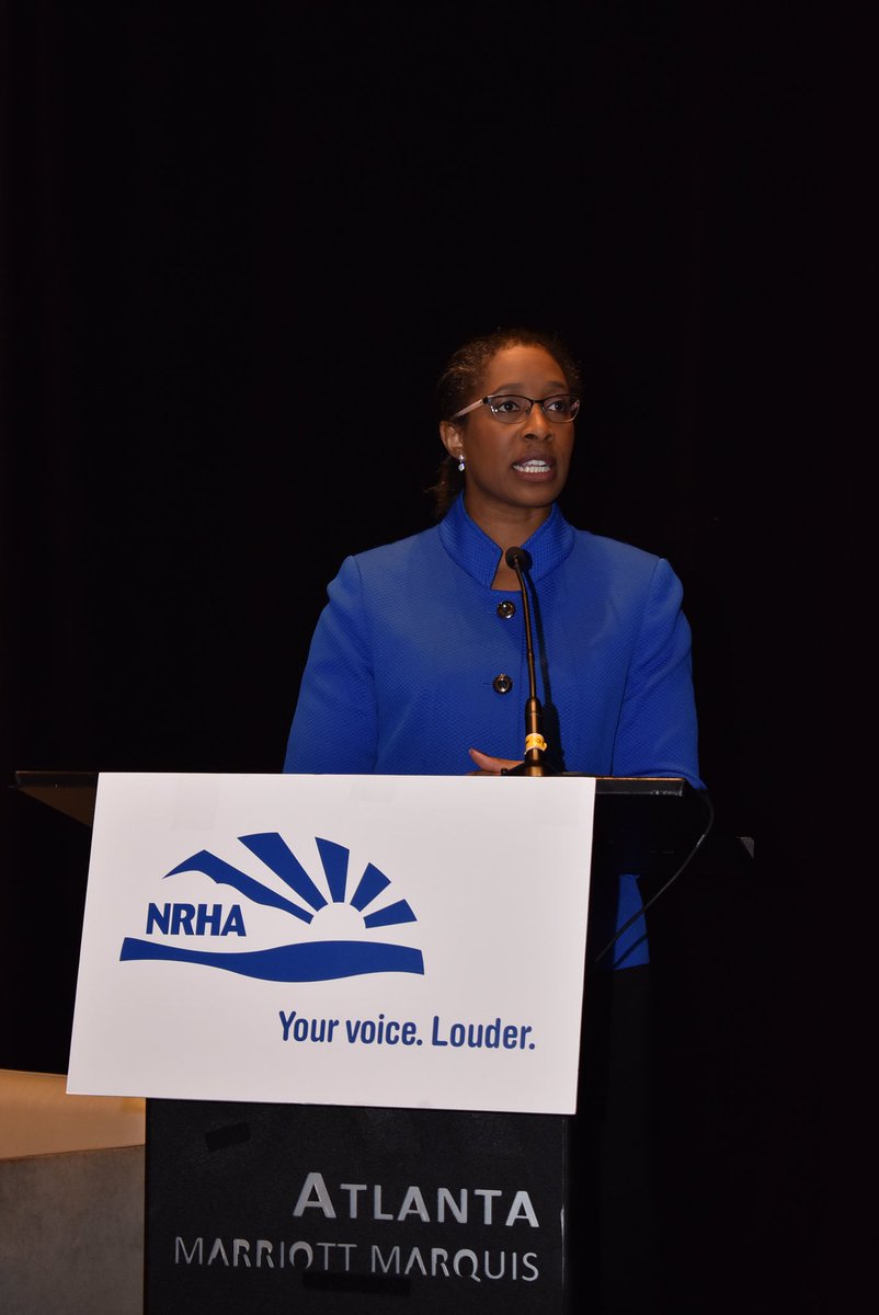 ruralhealth's tweet photo. @CMSGov Office of Minority Health director Cara V. James, Ph.D., informed Atlanta attendees why โ#rural is the new blackโ & outlined efforts in collaborating with #FORHP to break down barriers to care for the most underserved & underrepresented #ruralhealth populations. #NRHA2019 https://t.co/5lyTqztZQY