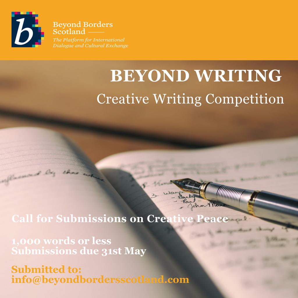 BeyondBorders__'s tweet image. Beyond Borders is excited to announce the second competition in our #BeyondWriting creative writing series themed Creative Peace encourages you to delve into creative and unique conflict resolution!  More info on our website: buff.ly/2VR2dTi