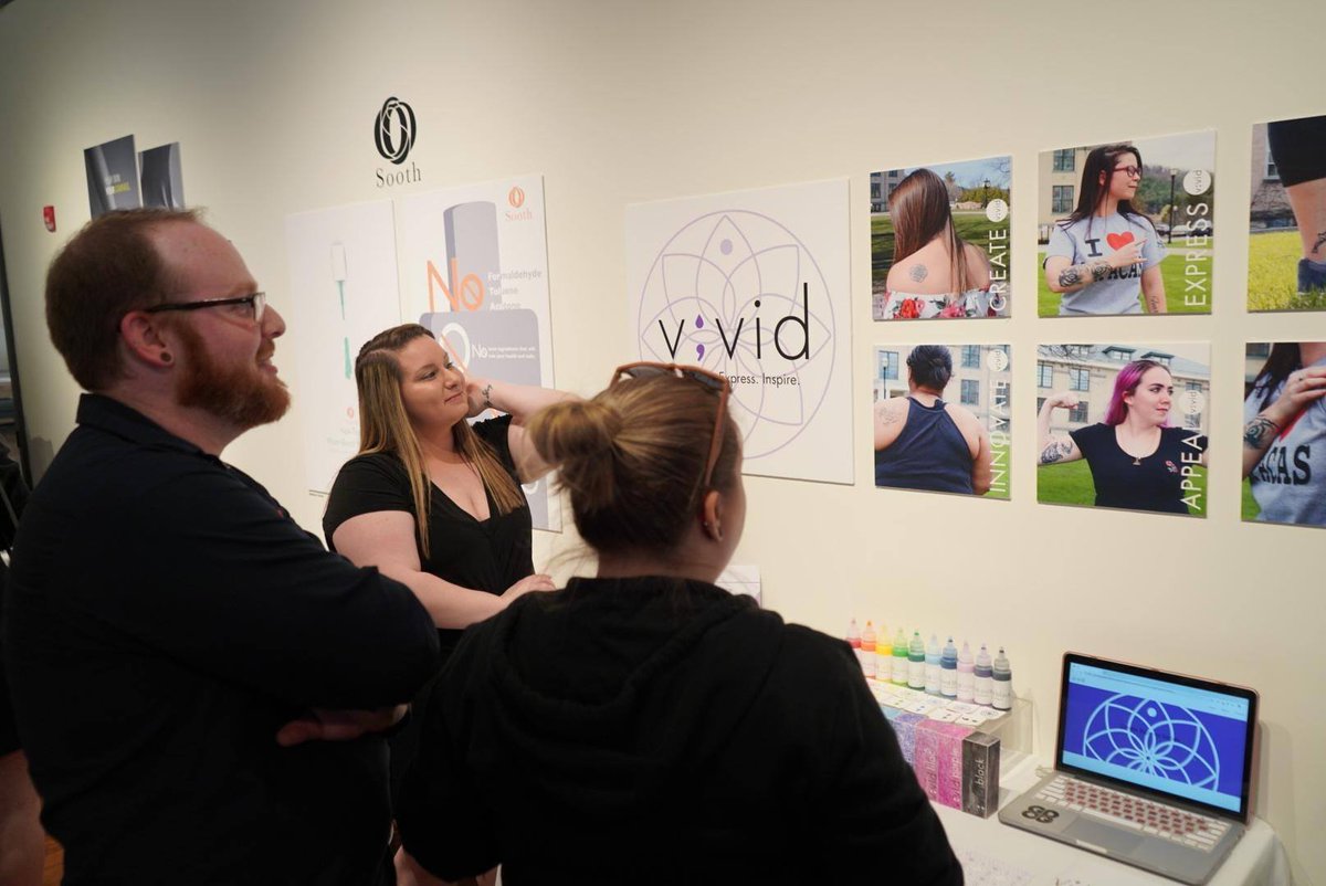 SUNYCobleskill's tweet photo. #GraphicDesign Senior Show 2019. A successful and impressive student-driven showcase to kick off #CobyGrad. #Commencement. #Graduation2019. https://t.co/4E1yfNmOsw
