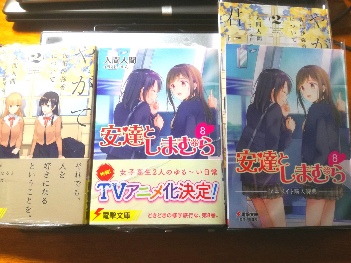 りんかる 安達としまむら8巻と佐伯沙耶香について2巻買いました 特典欲しさに秋葉原のアニメイトまで走るなんて事したの本当に久しぶりだよ 自分にまだこういう情熱があったとは まぁ2年半待ち続けた新作ですし テンションもおかしくなるよ