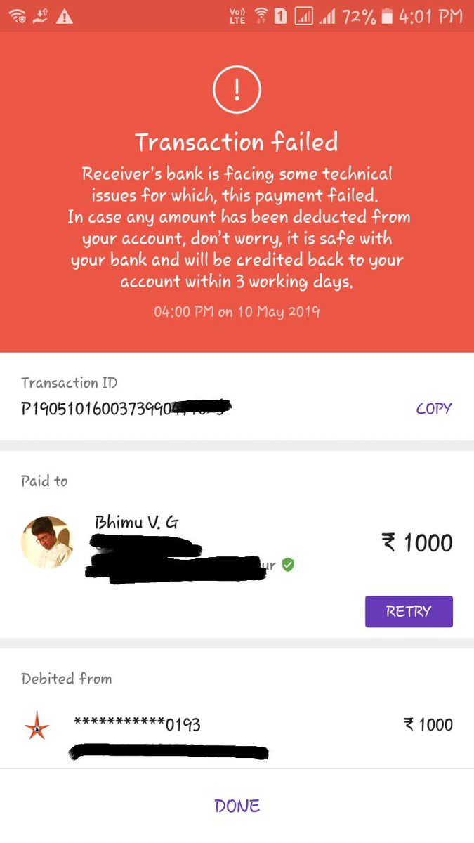 bheemugennur's tweet photo. Every week end i face such problem with my phonepe account 🤐 ! Govt is approaching for online banking but what if this condition occurs in emergency situations? so sad @PhonePe_ #net_banking #phone_pe #digital_india #online_banking https://t.co/tliymtZbZr