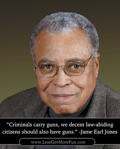 LessGovMoreFun's tweet photo. It is common sense. 

"Criminals carry guns, we decent law-abiding citizens should also have guns"  
-James Earl Jones

#Liberty
#YLOT https://t.co/DR6SkUYo3W